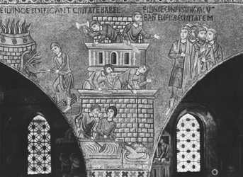 A construção da torre de Babel (mosaico)